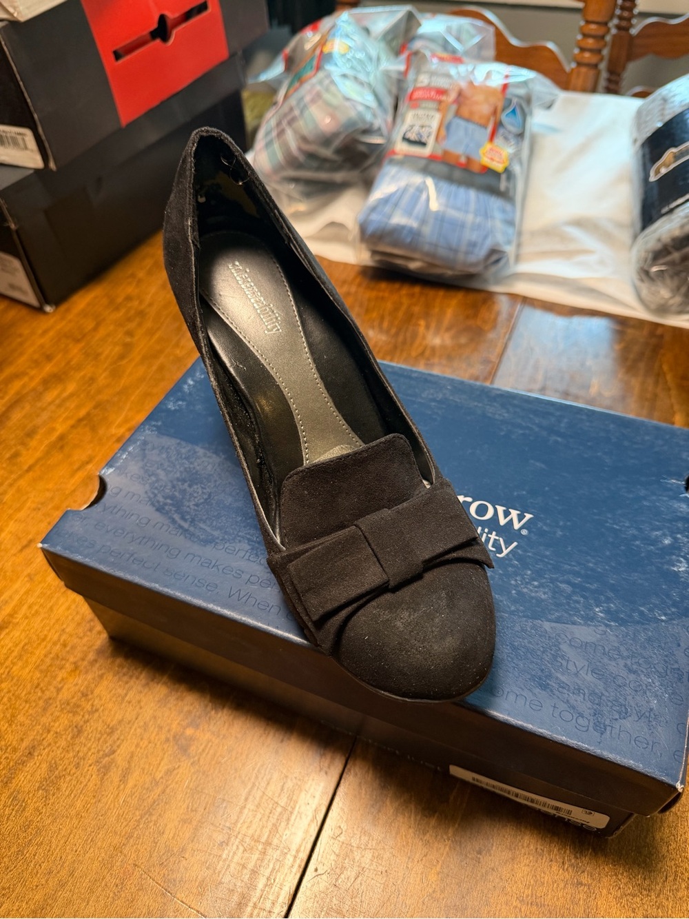 croft & barrow Black Suede Bow-Accent Pump